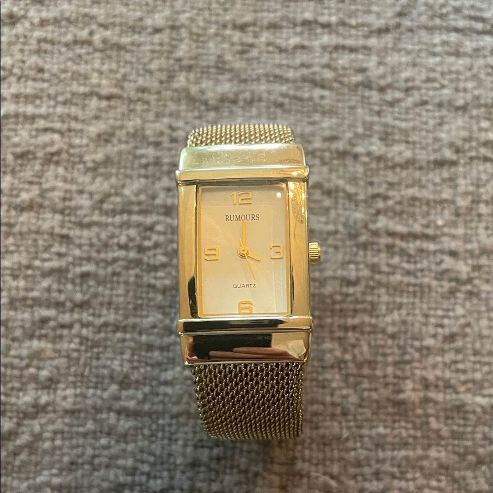 Vintage Gold Tone Rumours Quartz Cuff Watch, Needs New Battery